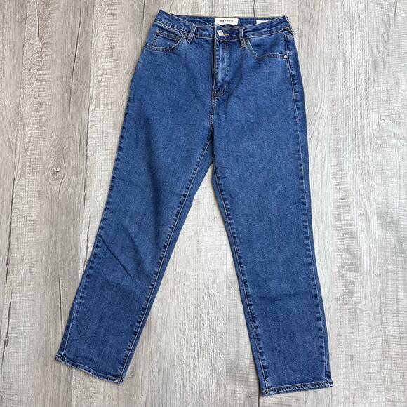 PacSun Med Wash Straight Mom Jeans WMNS 27 Blue High Rise Preppy Casual Travel - Picture 2 of 7